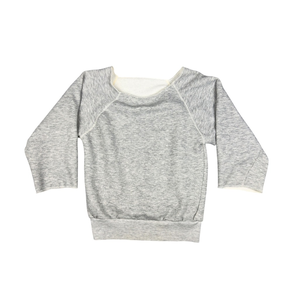 Vtg 70s 80s Gap Womens XS/S Heather Gray Raglan Sweatshirt Boat Neck 3/4 Sleeve